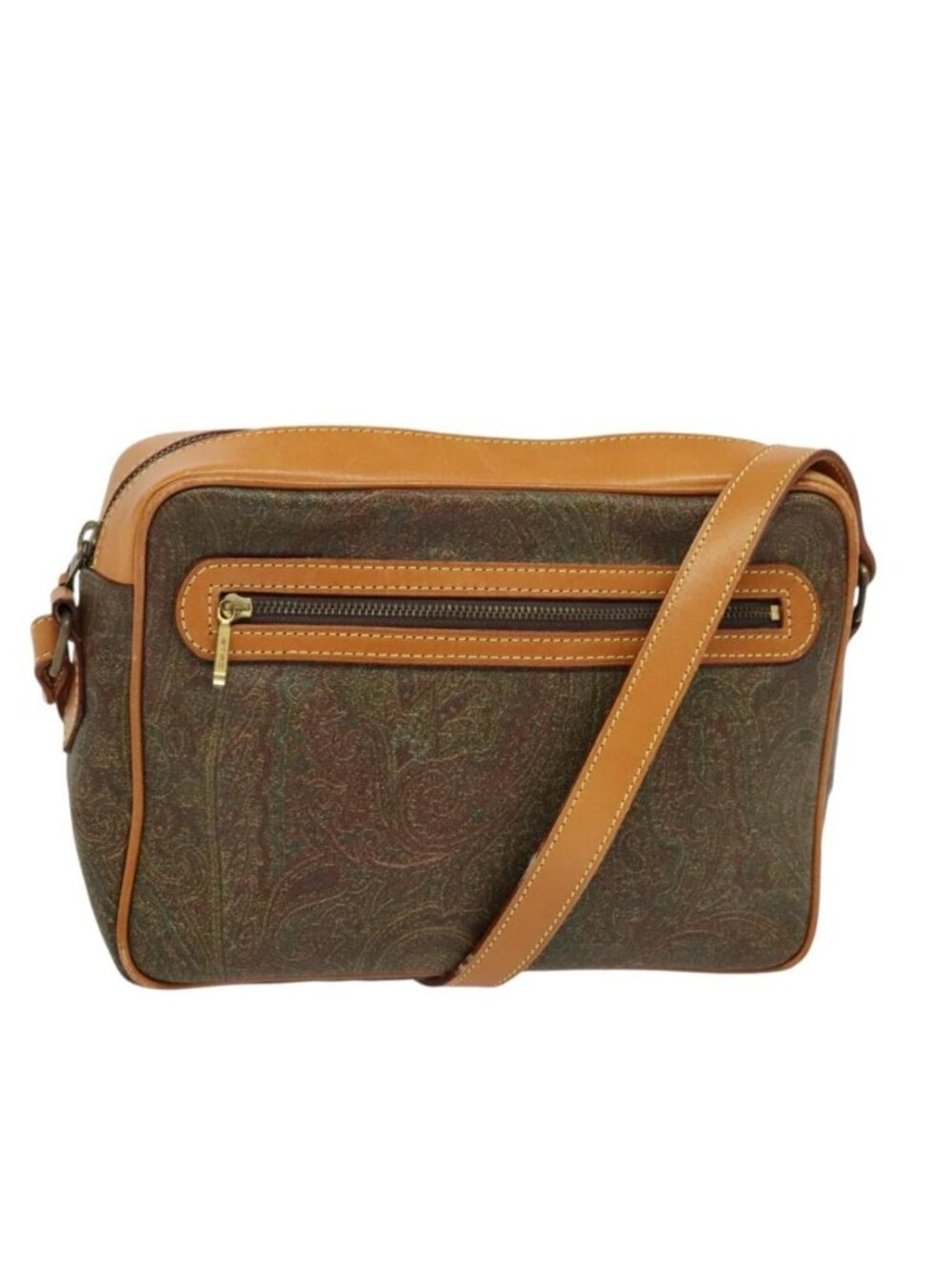 ETRO Paisley Shoulder Bag PVC Brown Gold